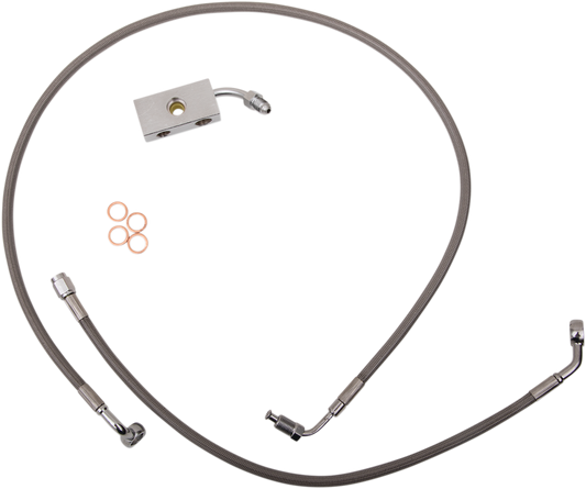 Brake Lines - 12" - 14" Ape Hanger Handlebars - Stainless Steel