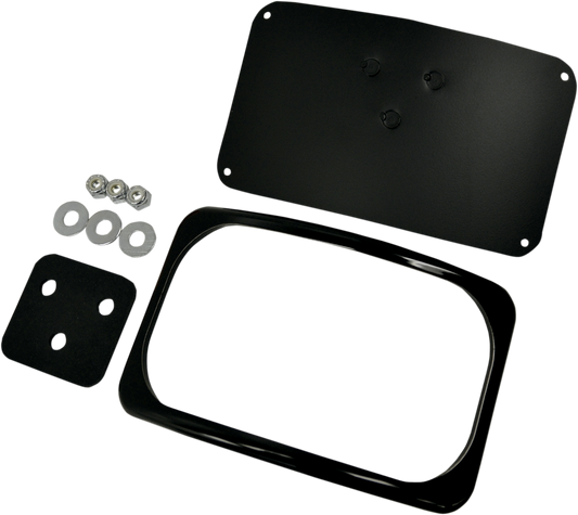 License Plate Mount - 3 Hole - Gloss Black