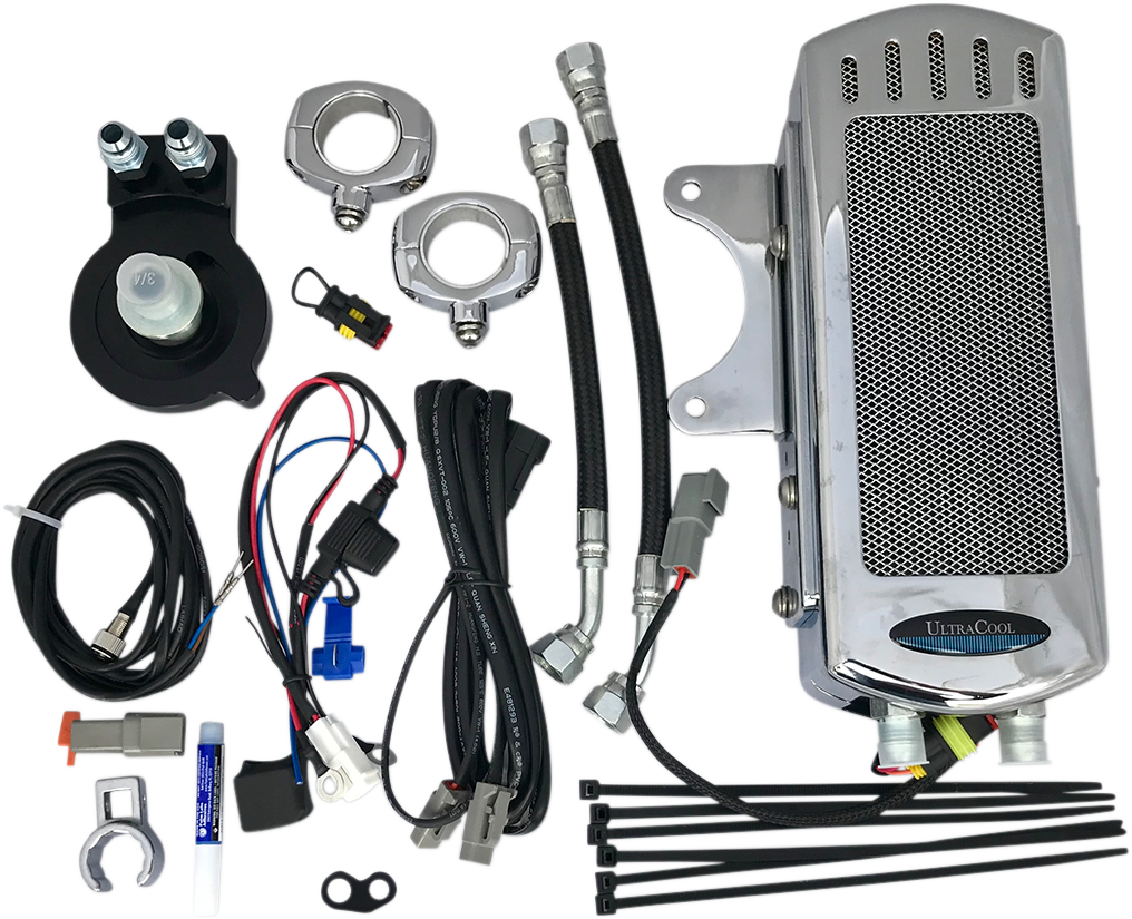 Oil Cooler Kit - Chrome - Side Mount - Sportster