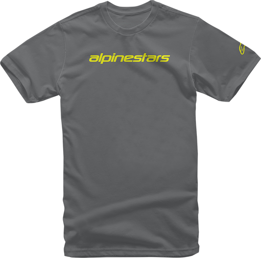 Playera Alpinestars Linear Wordmark - Gris/Amarillo