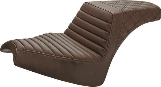 Step Up Seat - Driver Tuck and Roll/Passenger Lattice Stitch - Brown