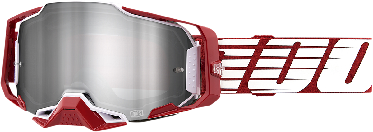 Armega Goggles - Oversized Deep Red - Flash Silver