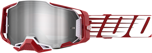 Armega Goggles - Oversized Deep Red - Flash Silver