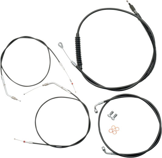 Handlebar Cable/Brake Line Kit - Mini Ape Hanger Handlebars - Black Vinyl