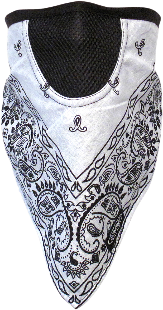 Face Mask - Facefit -  White Paisley