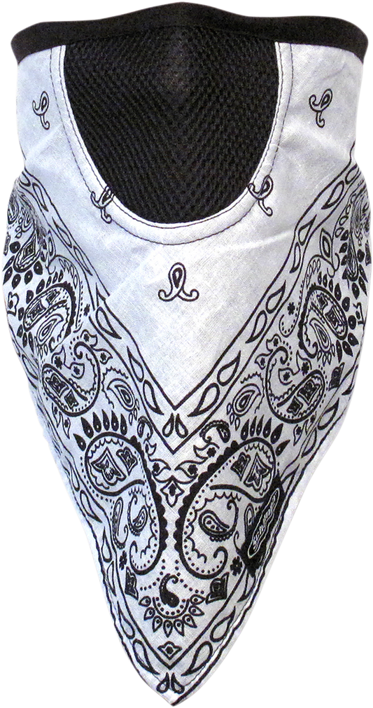 Face Mask - Facefit -  White Paisley