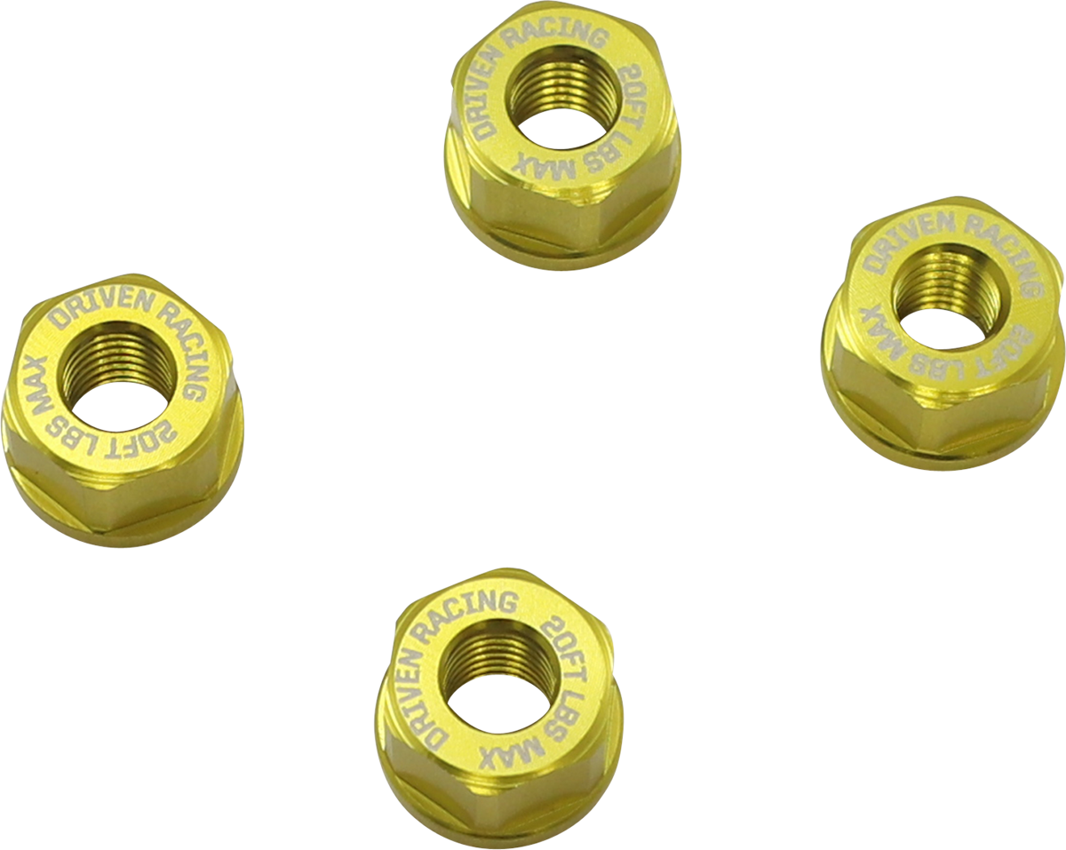 Aluminum Sprocket Nuts - Gold - M8 x 1.25