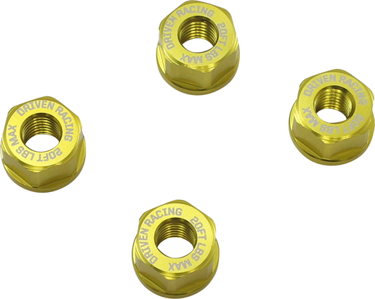 Aluminum Sprocket Nuts - Gold - M8 x 1.25