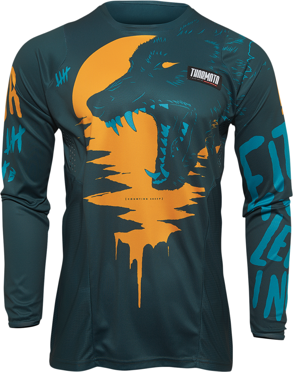 Youth Pulse Counting Sheep Jersey - Teal/Tangerine - Medium