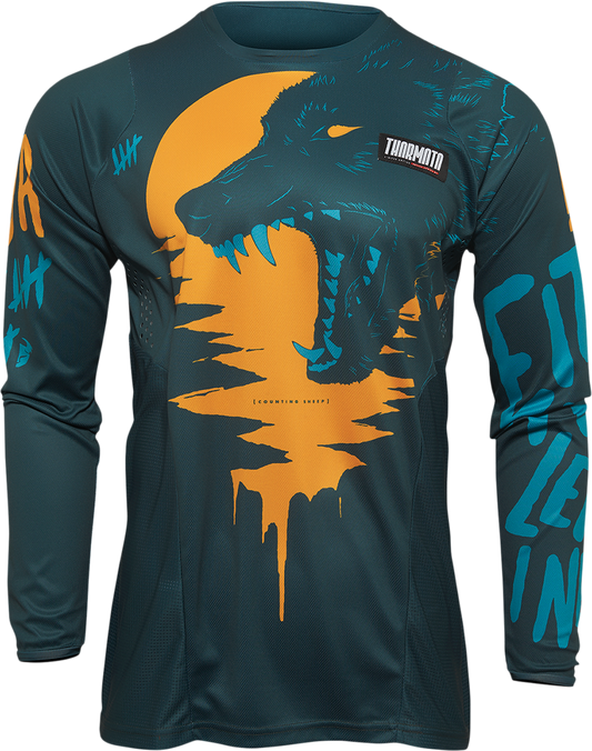 Youth Pulse Counting Sheep Jersey - Teal/Tangerine - Medium