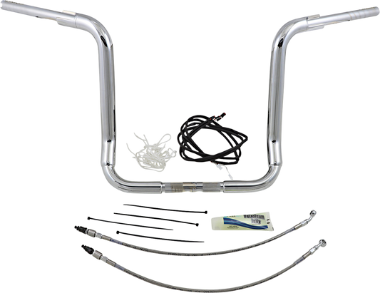 16" Chrome 1-1/2" Rounded Top Handlebar Kit13490