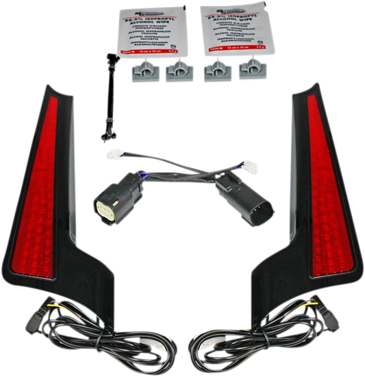 Fascia LED Light Panels - Black/Red