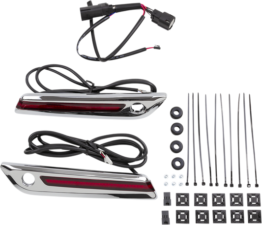 Hinge Cover - Red/Chrome