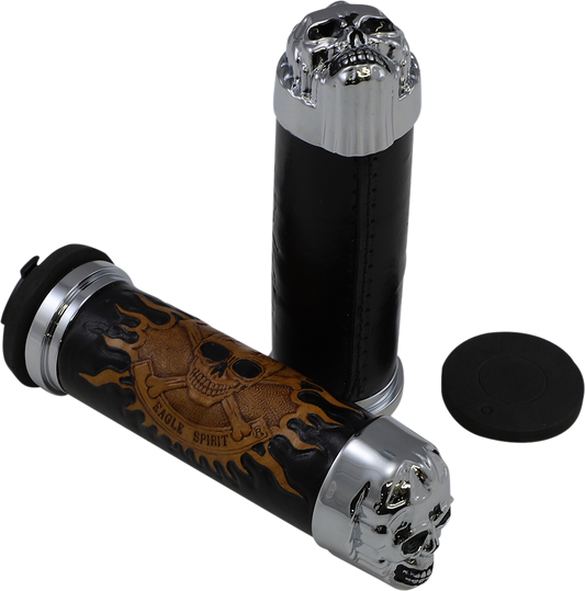 Puños Skull de 1" - Cromo