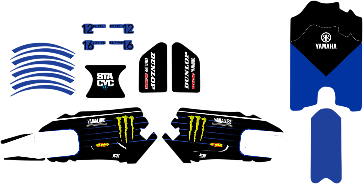 Graphics Kit for STACYC® Stability Cycles - Star Racing - Blue