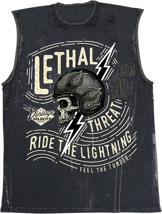 Ride the Lightning Tank Top - Navy - Large