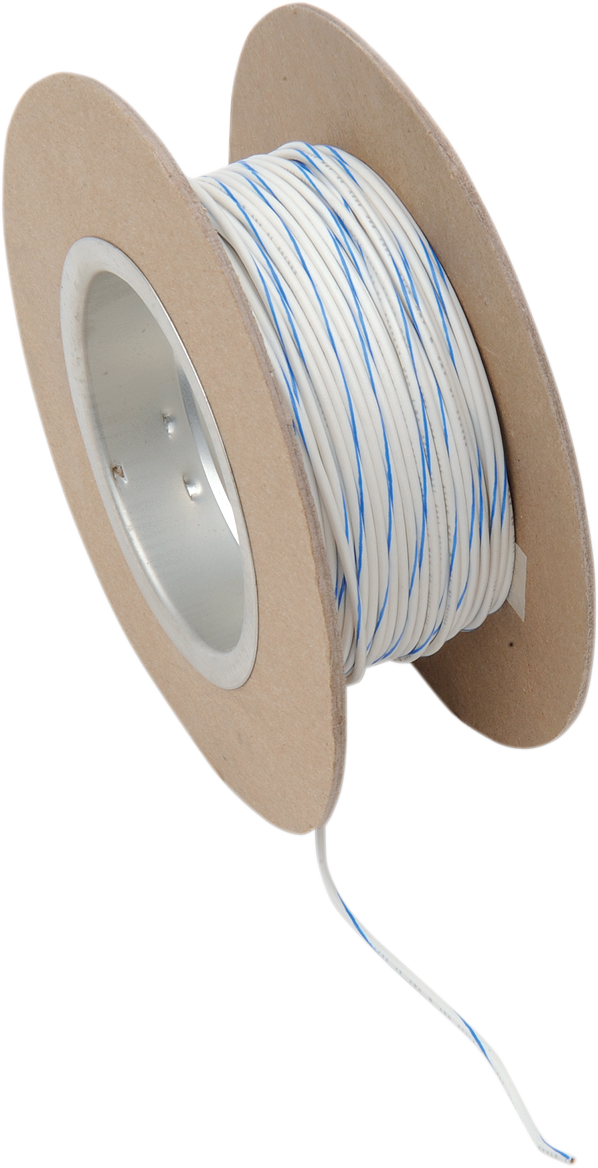 100' Wire Spool - 18 Gauge - White/Blue