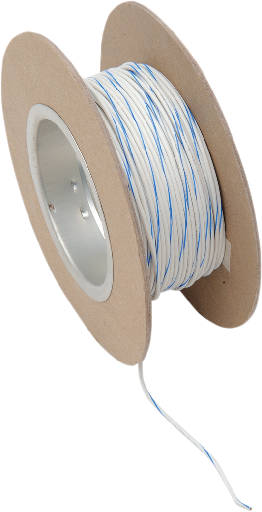 100' Wire Spool - 18 Gauge - White/Blue