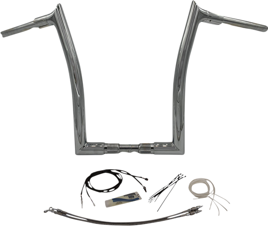 16" Chrome 1-1/2" Pointed Top Handlebar Kit