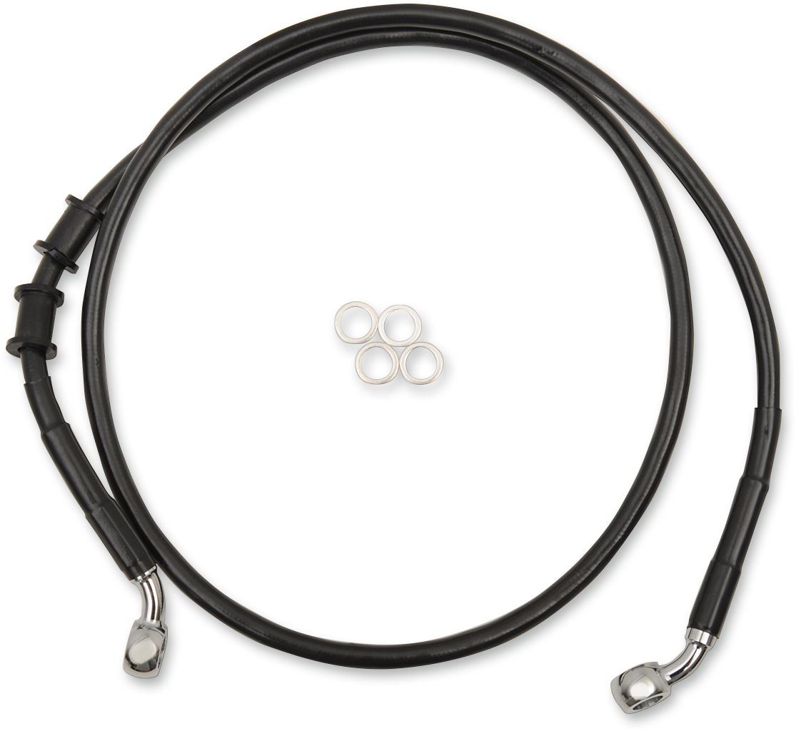 Brake Line - Front - +4" - Black - XL