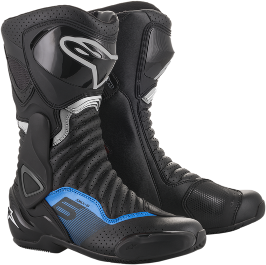 SMX-6 v2 Boots - Black/Gray/Blue - Vented - US 6.5 / EU 40