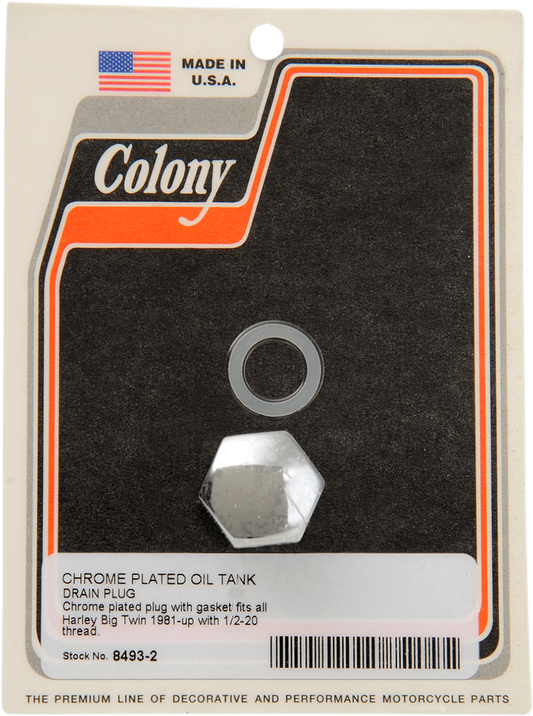 Chrome Hex Drain Plug 1/2-20