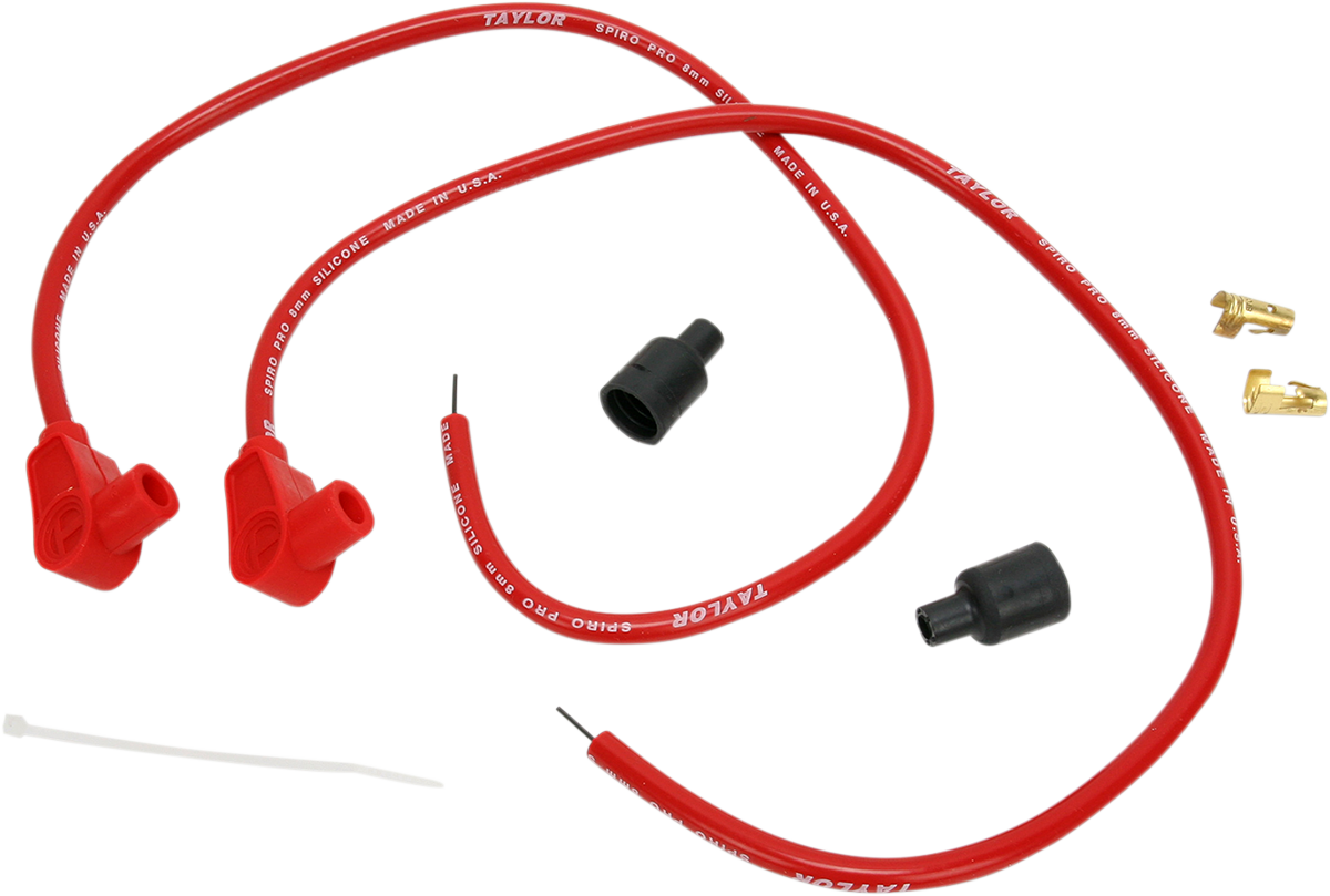 Universal Spark Plug Wire Kit - 90 degree - Red