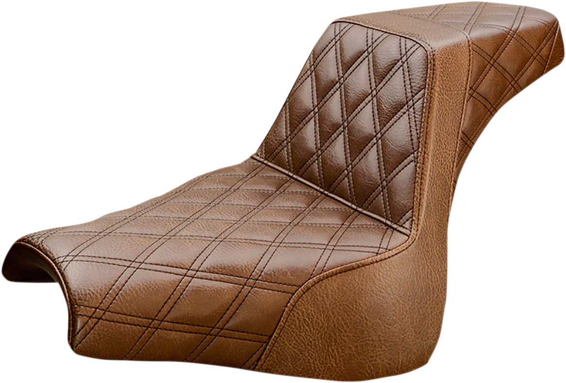 Step Up Seat - Lattice Stitched - Brown