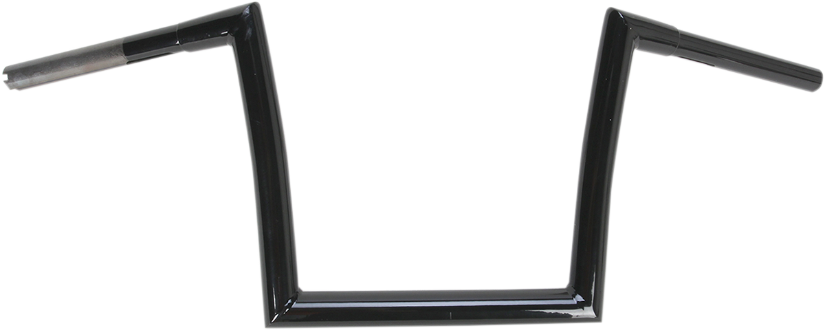 Black 1-1/4" Fat Bobber Strip Handlebar With 10" Rise