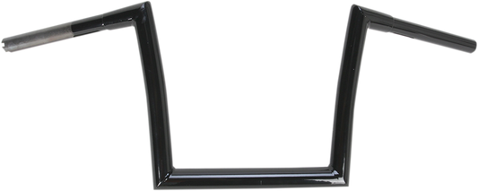 Black 1-1/4" Fat Bobber Strip Handlebar With 10" Rise