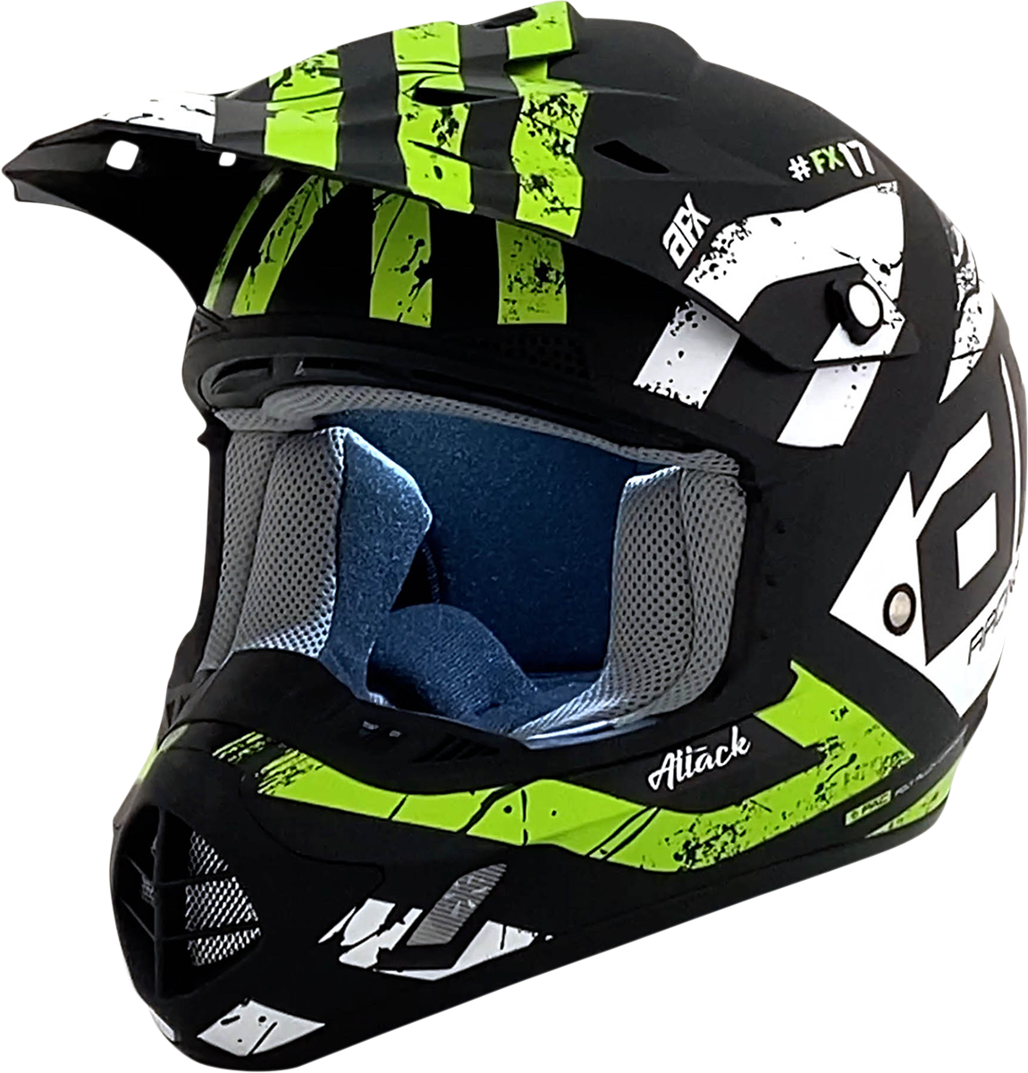 FX-17 Helmet - Attack - Matte Black/Green - XS