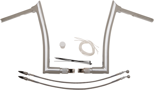 14" Chrome 1-1/2" Pointed Top Handlebar Kit