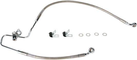 Rear Brake Line XL 04-13 Clear-Coated Stainless Steel