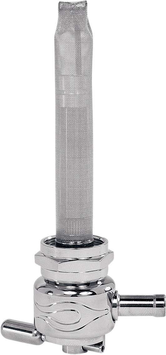 Fuel Valve - Flamed Chrome - 22mm - Round