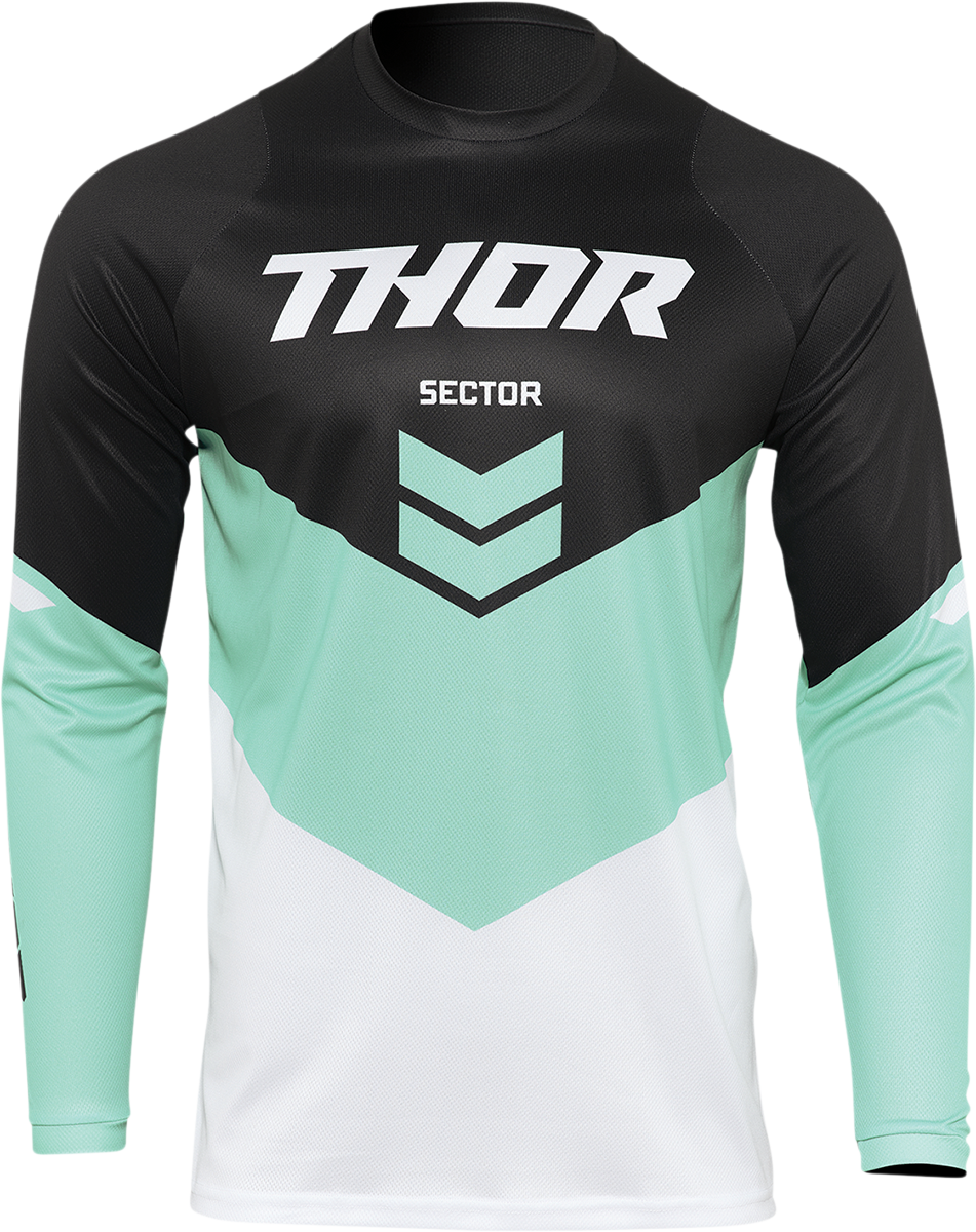 Youth Sector Chevron Jersey - Black/Mint - 2XS