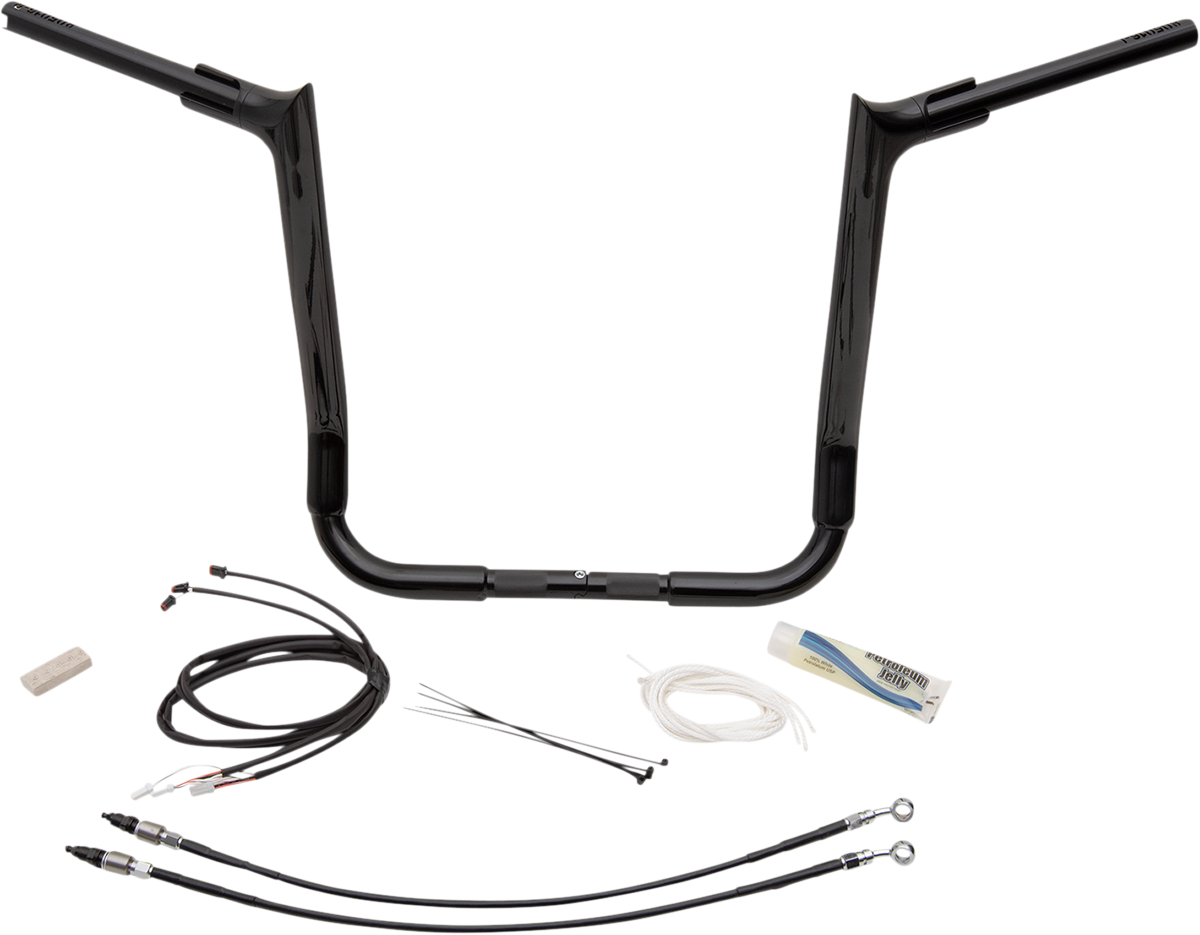 16" Black 1-1/2" Pointed Top Handlebar Kit