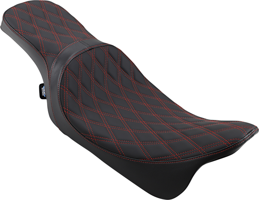 Predator 2-Up Seat - Double DIamond - Red Stitching - Solar Leather