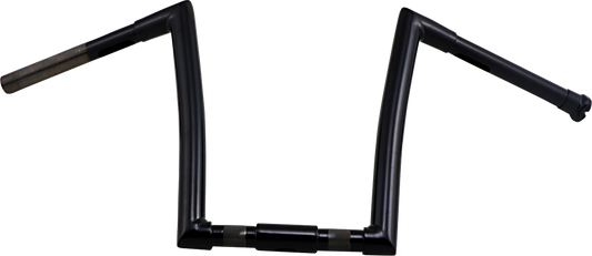 Black 1-1/4" Springer Style Strip Handlebar With 12" Rise