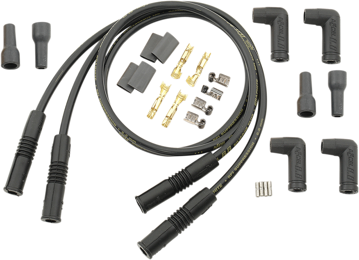 8.8 mm Universal Spark Plug Wires (4) - Variangle - Black