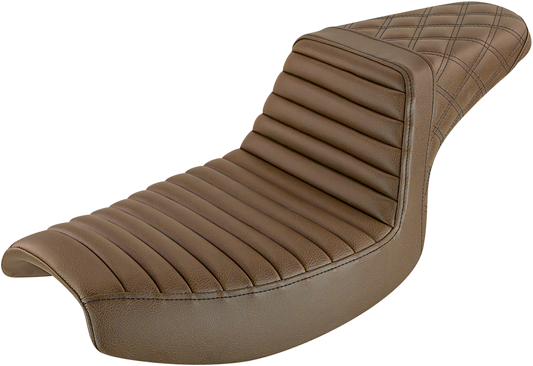 Step Up Seat - Tuck and Roll/Lattice Stitched - Brown989