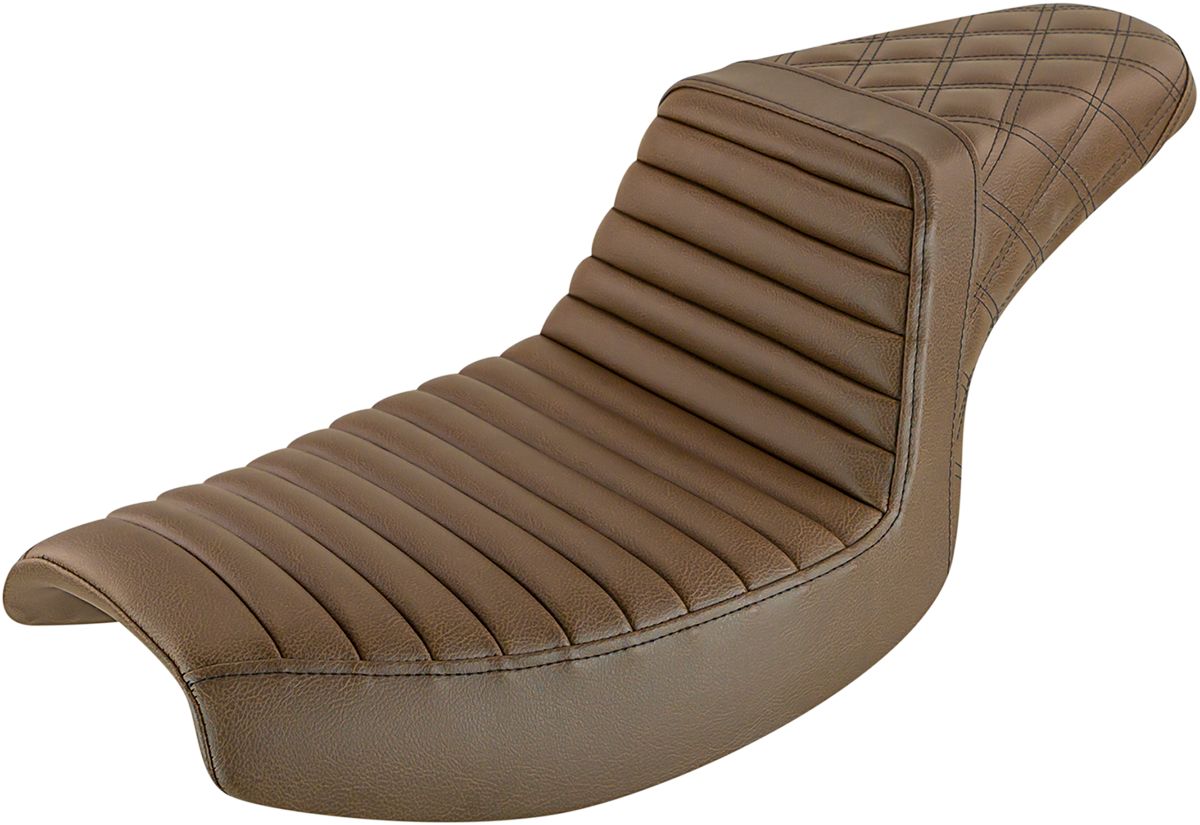 Step Up Seat - Tuck and Roll/Lattice Stitched - Brown989