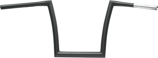 Flat Black 1-1/4" Fat Bobber Strip Handlebar With 12" Rise