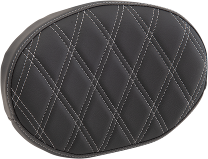Sissy Bar Pad - Double Diamond - Silver - Oval