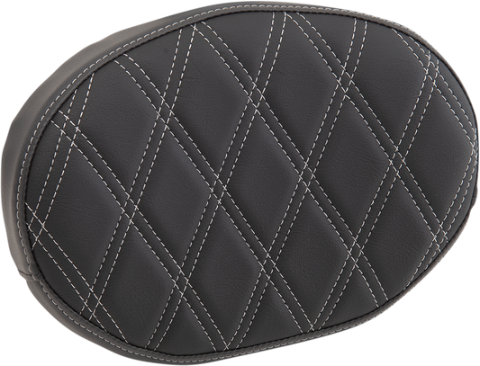 Sissy Bar Pad - Double Diamond - Silver - Oval