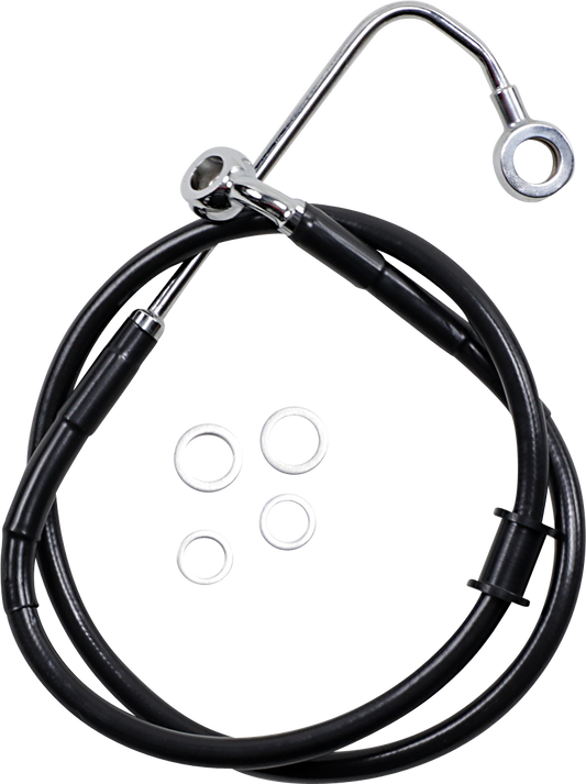 Brake Line - +2" - Black - '15-'17 Softail