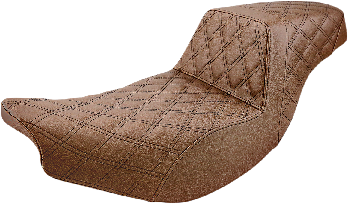 Step Up Seat - Lattice Stitched - Brown