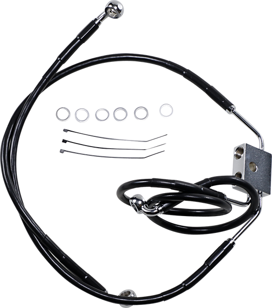 Brake Line - Front - Black - +6" - FXDF '12-'17