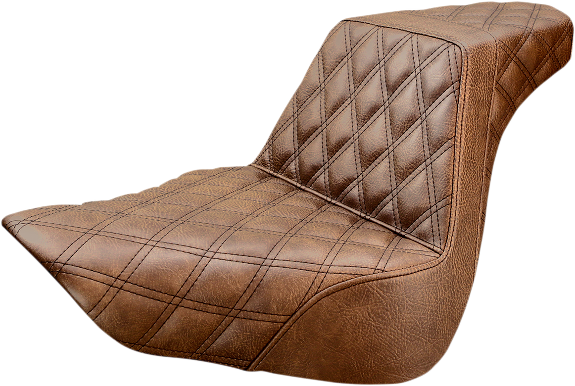 Step Up Seat - Lattice Stitched - Brown3839078