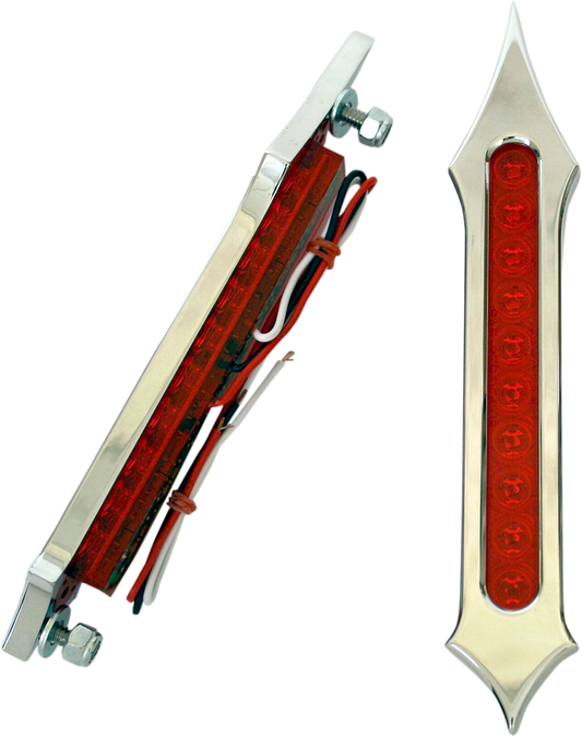 Bag Light - Tribal Slotted - Red Lens - Chrome