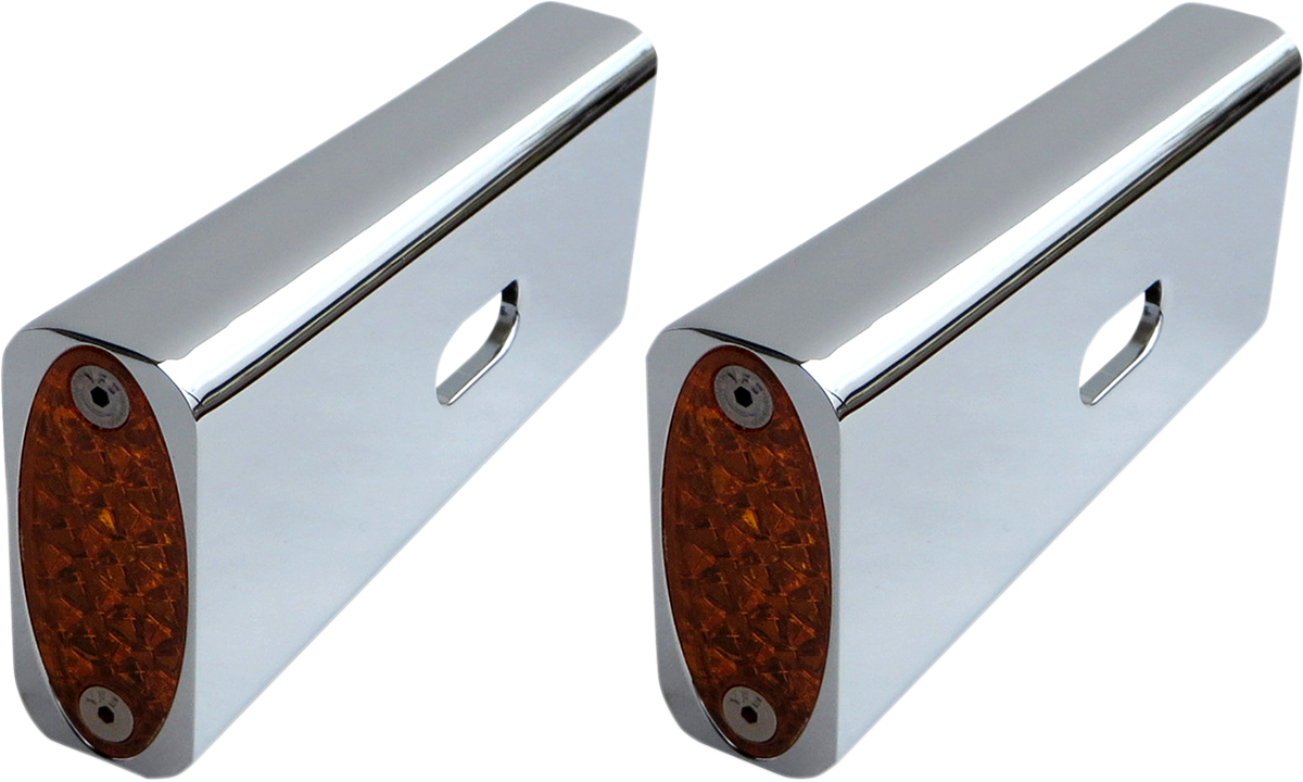 LED Fender Marker Lights 06-17 Dyna - Chrome - Amber LEDS